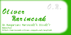 oliver marincsak business card